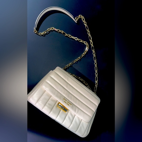 Kate Spade Ivory Quilted Crossbody with Gold Chain - Picture 1 of 6